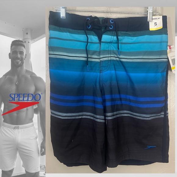 Speedo Swim Trunks Small New with tags 30-36" waist 9.5" inseam 100% polyester - Picture 1 of 4